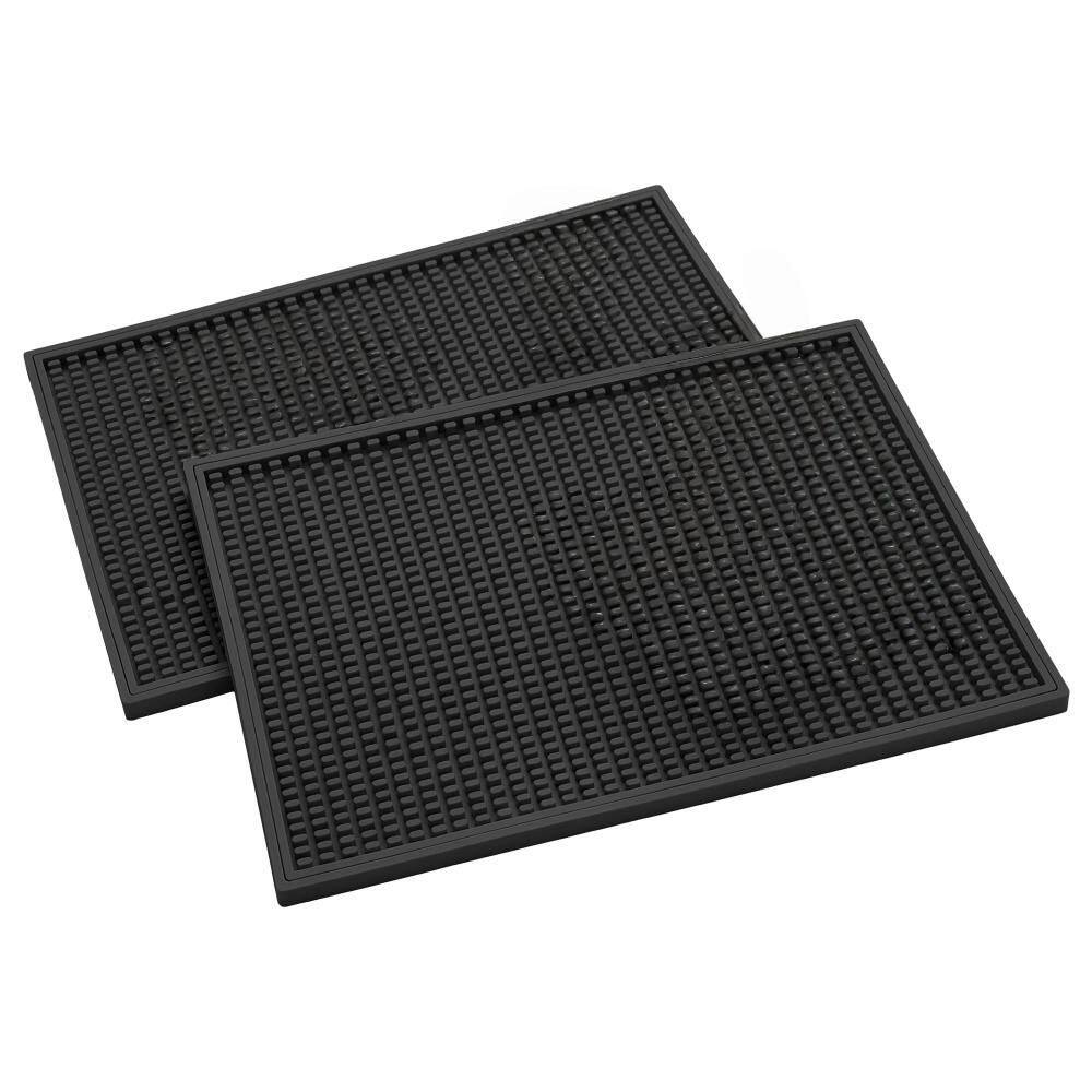 18 in. W x 12 in. D Non-Slip Rubber Mat for Home Bar & Coffee Station Use, Easy-Clean Textured Surface, Black (2-Pack) price history on PriceWatchPro