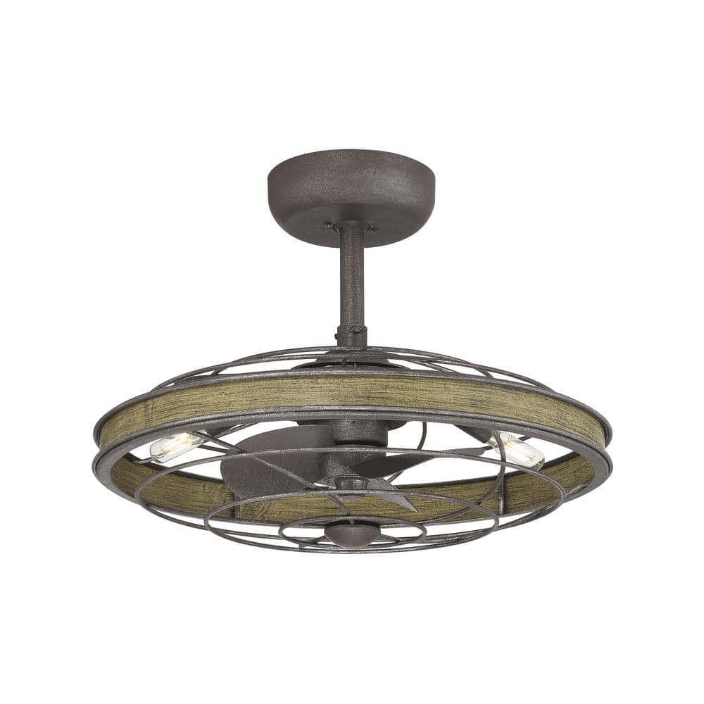 ARRANMORE LIGHTING & FANS Blynn 22 in. LED Indoor/Outdoor Charred Iron ...