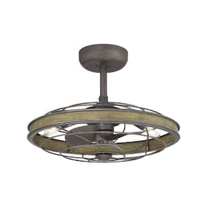 Blynn 22 in. LED Indoor/Outdoor Charred Iron Ceiling Fan with Dimmable Lights and Remote Control