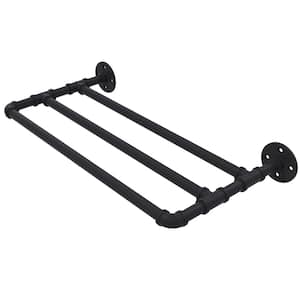 Pipeline Collection 24 in. Wall Mounted Towel Shelf in Matte Black
