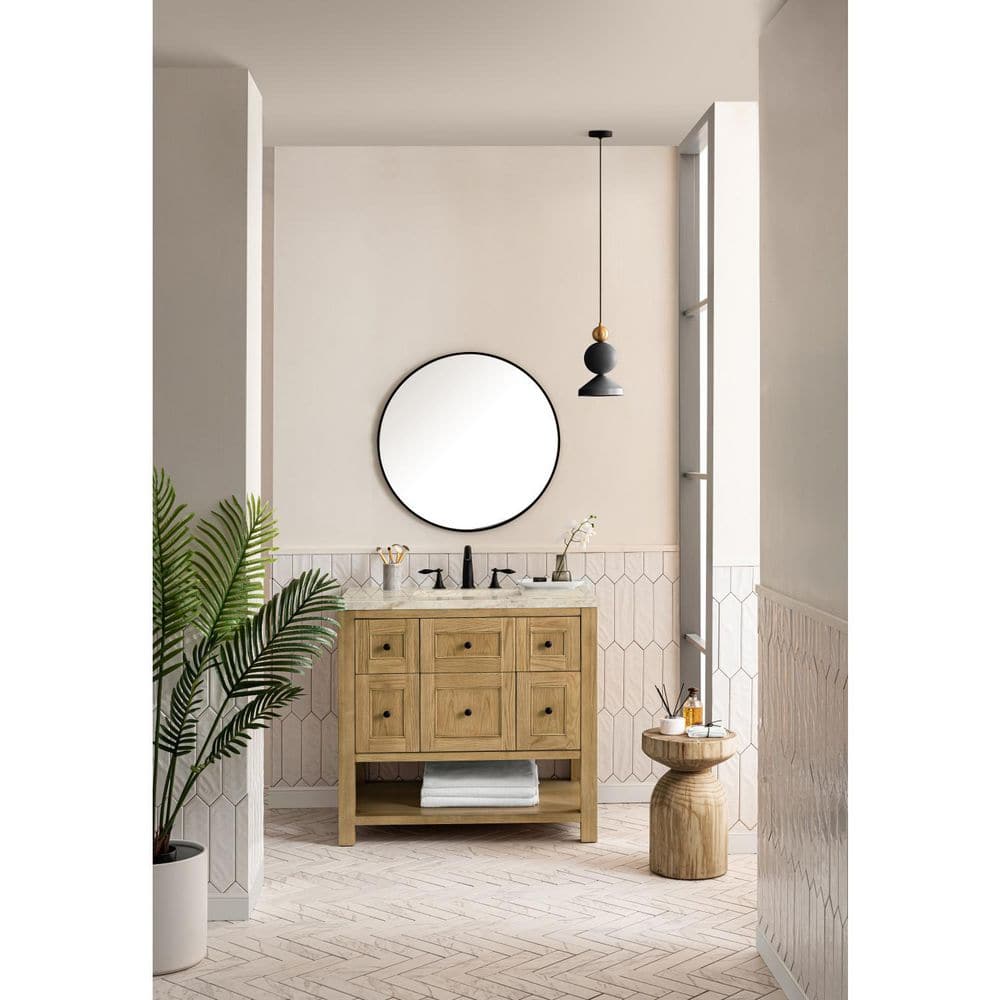 Breckenridge 36.0 in. Single Bath Vanity in Light Natural Oak with Tajnar Engineered Composite Top price history on PriceWatchPro