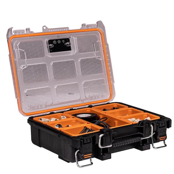 RIDGID Pro Gear System Gen 2.0 Heavy Duty Impact Resistant Multi-section Tool and Small Parts Organizer With Transparent Lid