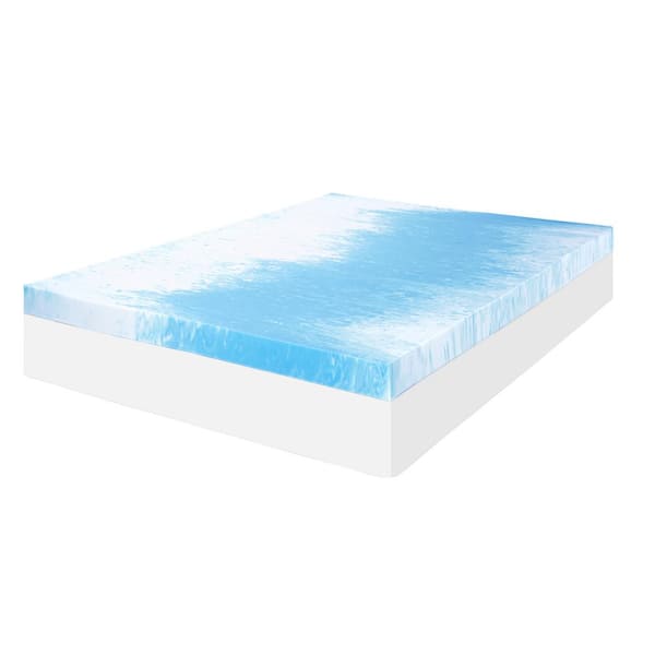 Comfort Revolution 4 In Gel Infused Cal King Size Memory Foam Mattress Topper F02 001 Ck0 The Home Depot