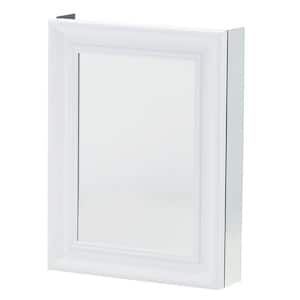 20 in. W x 26 in. H Framed Recessed or Surface-Mount Bathroom Medicine Cabinet with Framed Door in White