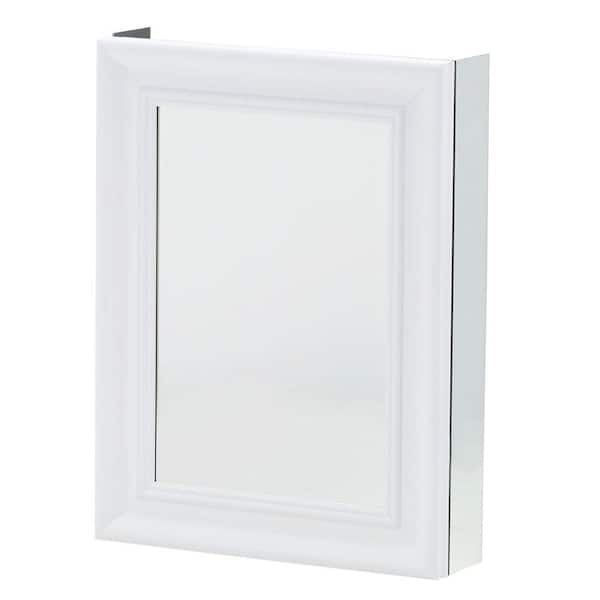 Pegasus 20 in. W x 26 in. H Framed Recessed or Surface-Mount Bathroom Medicine Cabinet with Framed Door in White