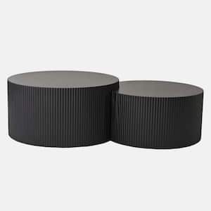 31.5 in. Black Round MDF Coffee Table