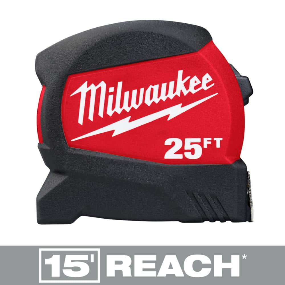 Milwaukee 25 ft. x 1-1/16 in. Compact Wide Blade Tape Measure with LED  48-22-0428 - The Home Depot