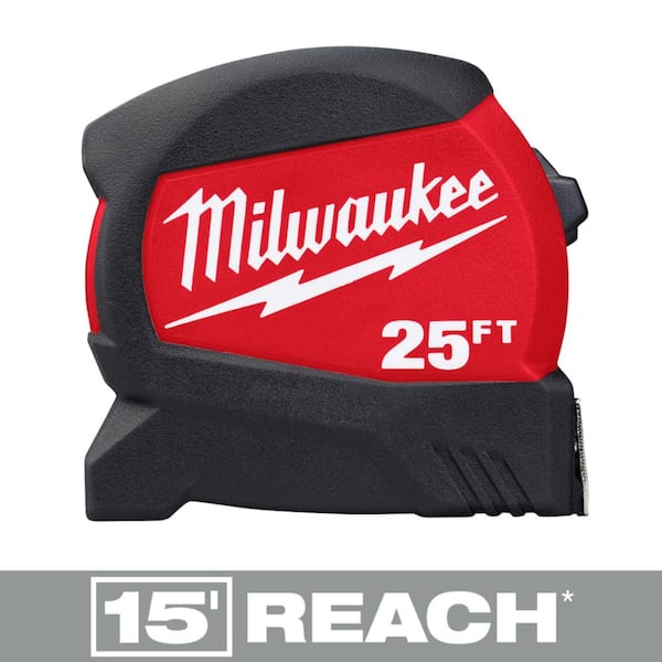 Milwaukee 25 ft. x 1-3/16 in. Compact Wide Blade Tape Measure with 15 ft. Reach