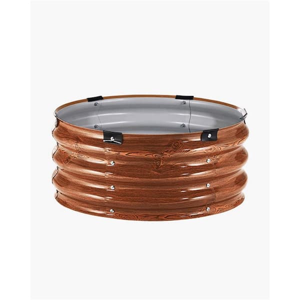 3-Piece 2 x 2 x 1 ft. Aluminum Outdoor Metal Round Galvanized Raised Garden Bed Kit, Easy Assembly 2025 Update