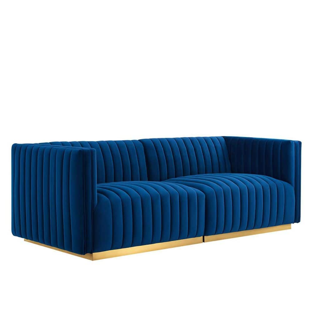 MODWAY Conjure Channel 73 In. W 2-Seat Tufted Performance Velvet ...