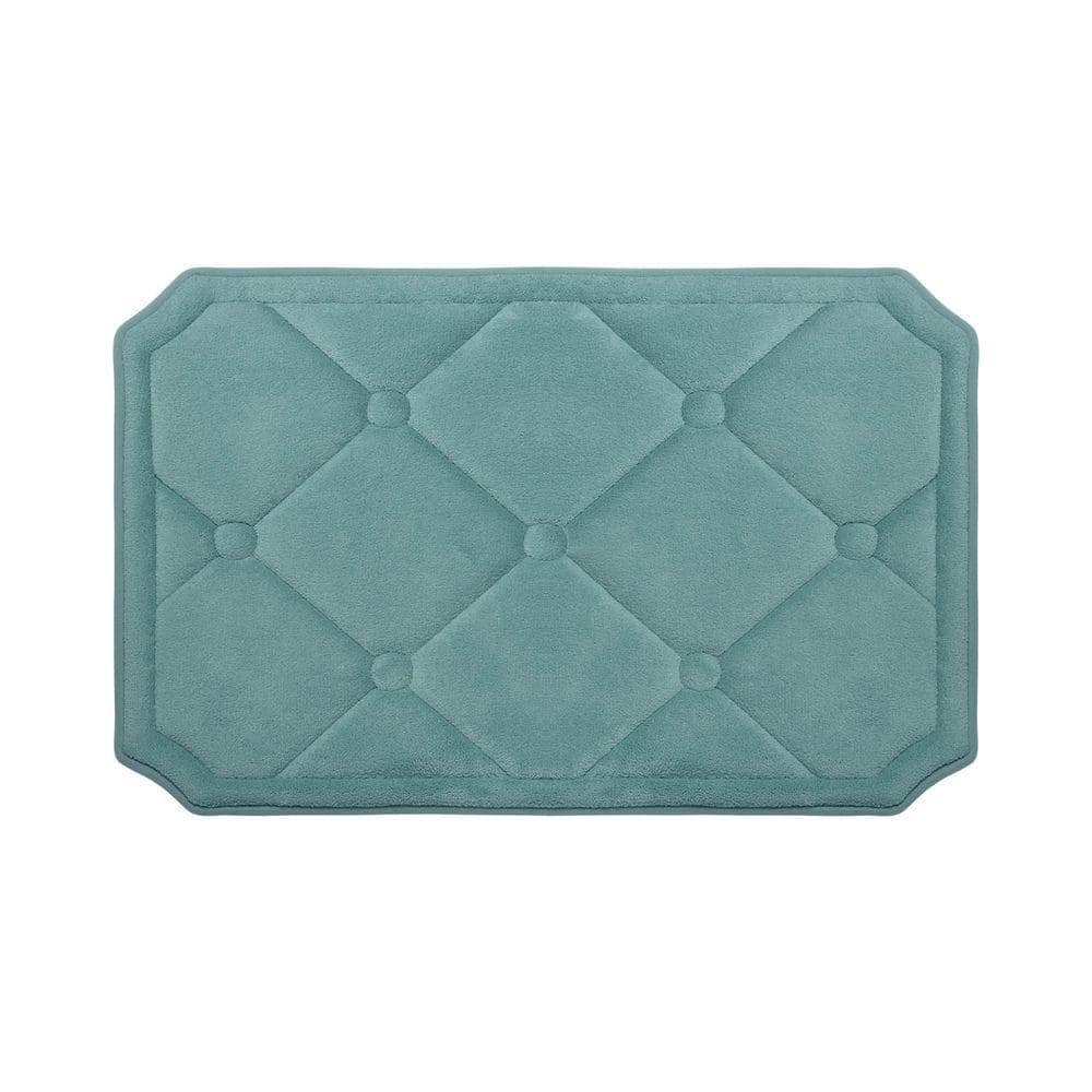 Gertie Marine Blue 17 in. x 24 in. Memory Foam Bath Mat
