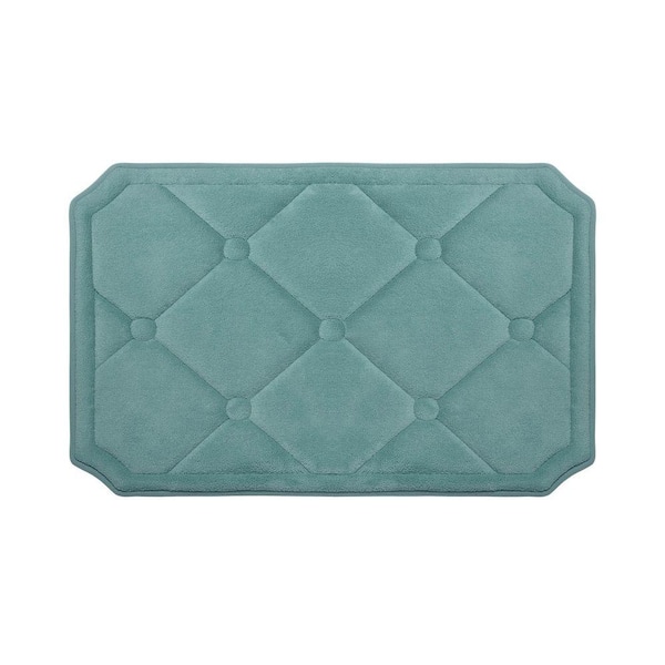 BounceComfort Gertie Marine Blue 17 in. x 24 in. Memory Foam Bath Mat