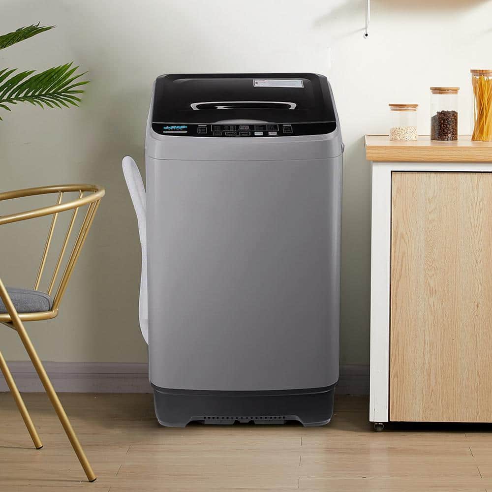 1.38 cu.ft. 17.7 lbs. Full-Automatic Smart Home Top Load Washer, Washing Machine w/ Drain Pump, 10 Wash Program in Grey