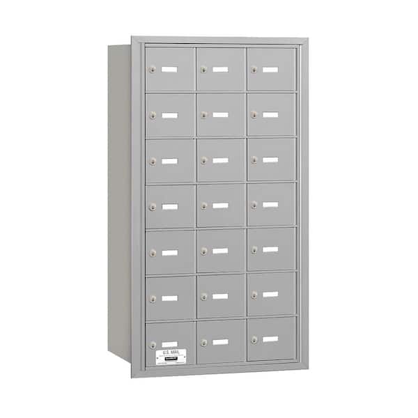 Salsbury Industries 3600 Series Aluminum Private Rear Loading 4B Plus Horizontal Mailbox with 21A Doors
