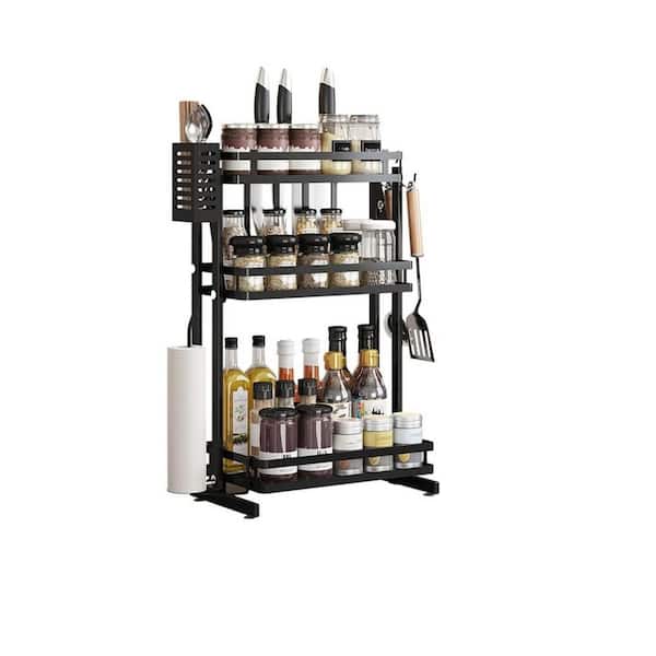 Unbranded Arora 3-Shelf Black Installation Free Seasoning Rack