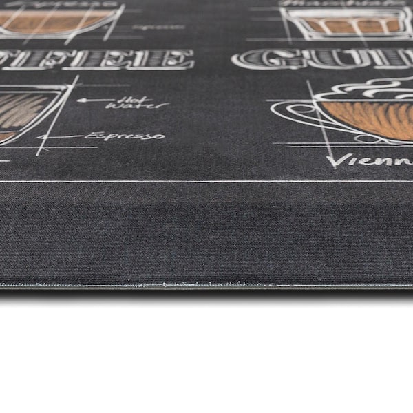 J&V TEXTILES 18 in. x 30 in. French Coffee Kitchen Cushion Floor Mat FC45 -  The Home Depot