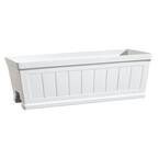 Hanover 27 in. White Resin Beadboard Deck Rail Planter