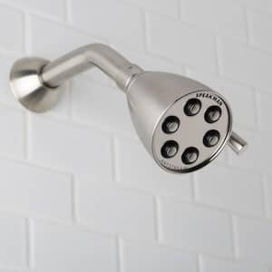 3-Spray 2.8 in. Single Wall Mount Fixed Adjustable Shower Head in Brushed Nickel