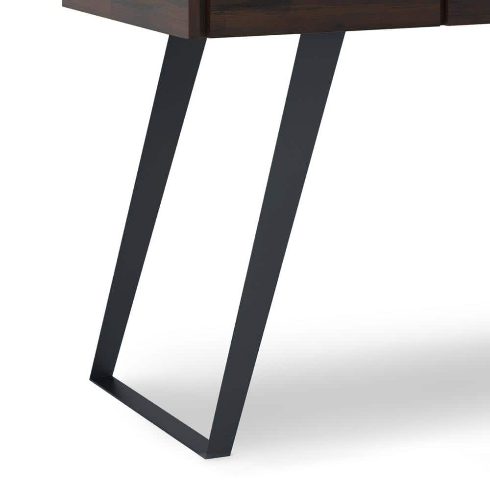 Lowry Industrial Urban Desk in Distressed Hickory Brown with Keyboard Tray