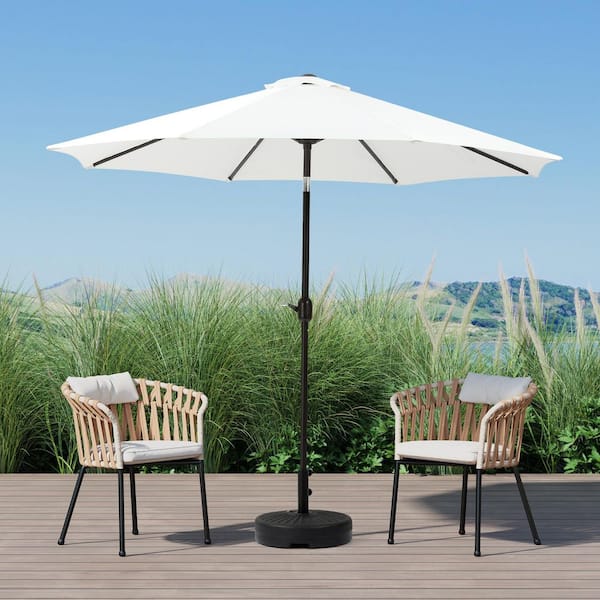 Tristen 9 ft. Aluminum Market Tilt Patio Umbrella in White