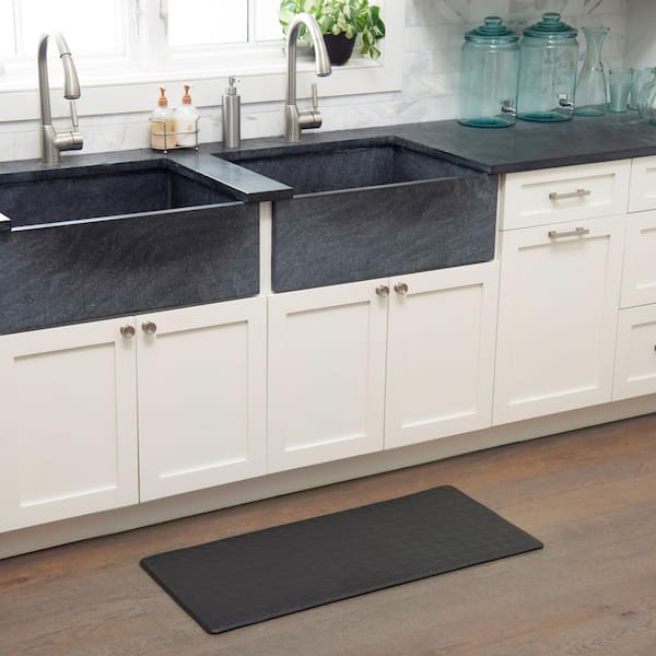 Trenton Solace Black 17 in. x 32 in. Anti Fatigue Kitchen Mat