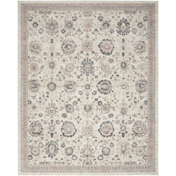 Nourison Renewed Ivory Multicolor 6 ft. x 9 ft. Distressed Traditional Area Rug