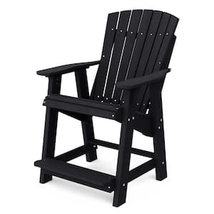 Heritage Black Plastic Outdoor High Adirondack Chair