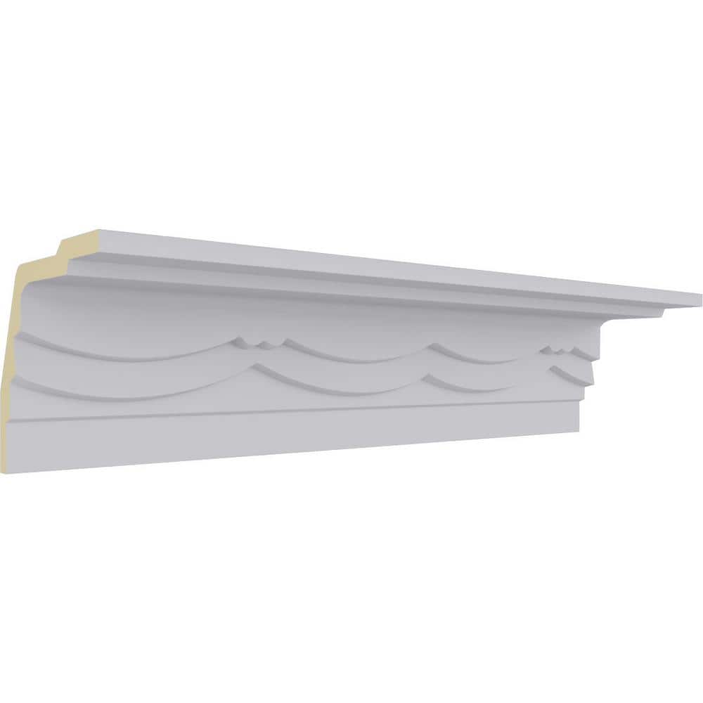 Primed Geometric Urethane Crown Moulding Sample, 12-inch