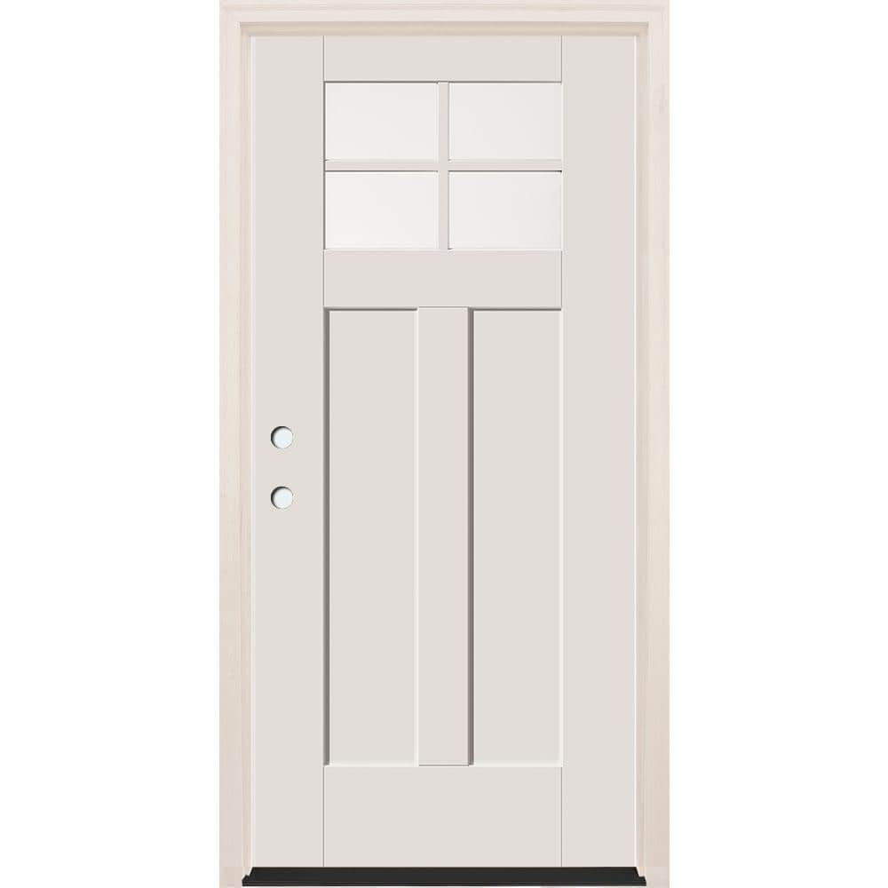 36 in. x 80 in. Right-Hand 4-Lite Clear Glass Alpine Painted Fiberglass Prehung Front Door with 4-9/16 in. Frame price history on PriceWatchPro