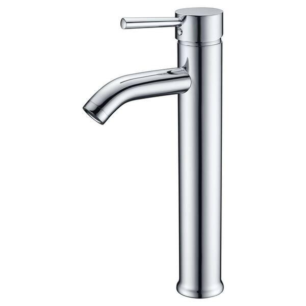Anzzi Trident 1 Piece Man Made Stone Vessel Sink In Matte White With Fann Faucet In Chrome Lsaz606 041