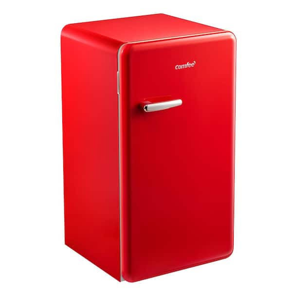 Comfee' 18.6 in. 3.3 cu.ft. Mini Refrigerator in Red with Freezerless Design, Energy Star, Adjustable Legs and Thermostats