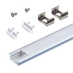 Recess Mount LED Tape Light Channel, Silver (5-Pack)