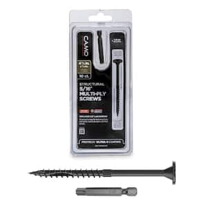 5/16 in. x 4-1/2 in. Star Drive Flat Head Multi-Purpose + Multi-Ply Structural Wood Screw - Exterior Coated (10-Pack)