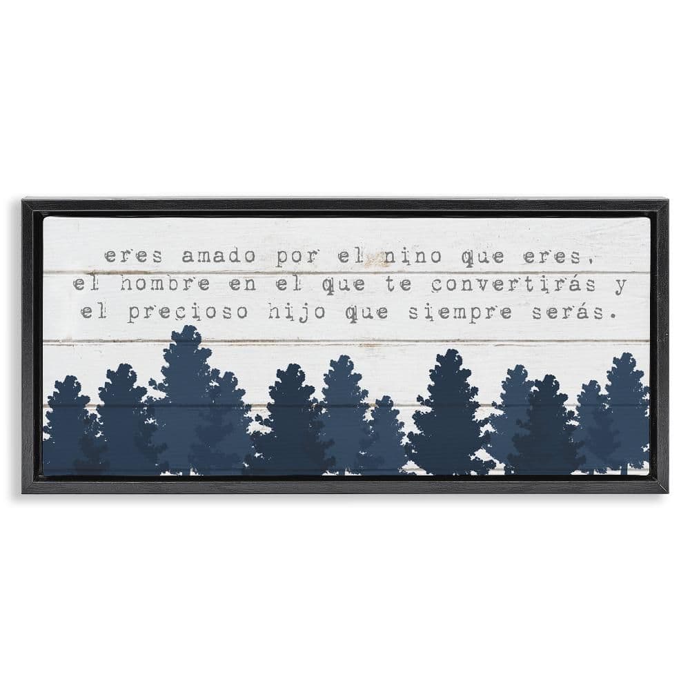 Sweet Boy Blue Trees by Lil' Rue Black Floater Frame Typography Graphic Art Print 11 in. x 25 in. price history on PriceWatchPro