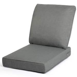 24 in. W x 22 in. H x 4.7 in. D Outdoor Lounge Chair Cushion in Dark Gray for Dining Chair, Loveseat, Rocking Chair etc