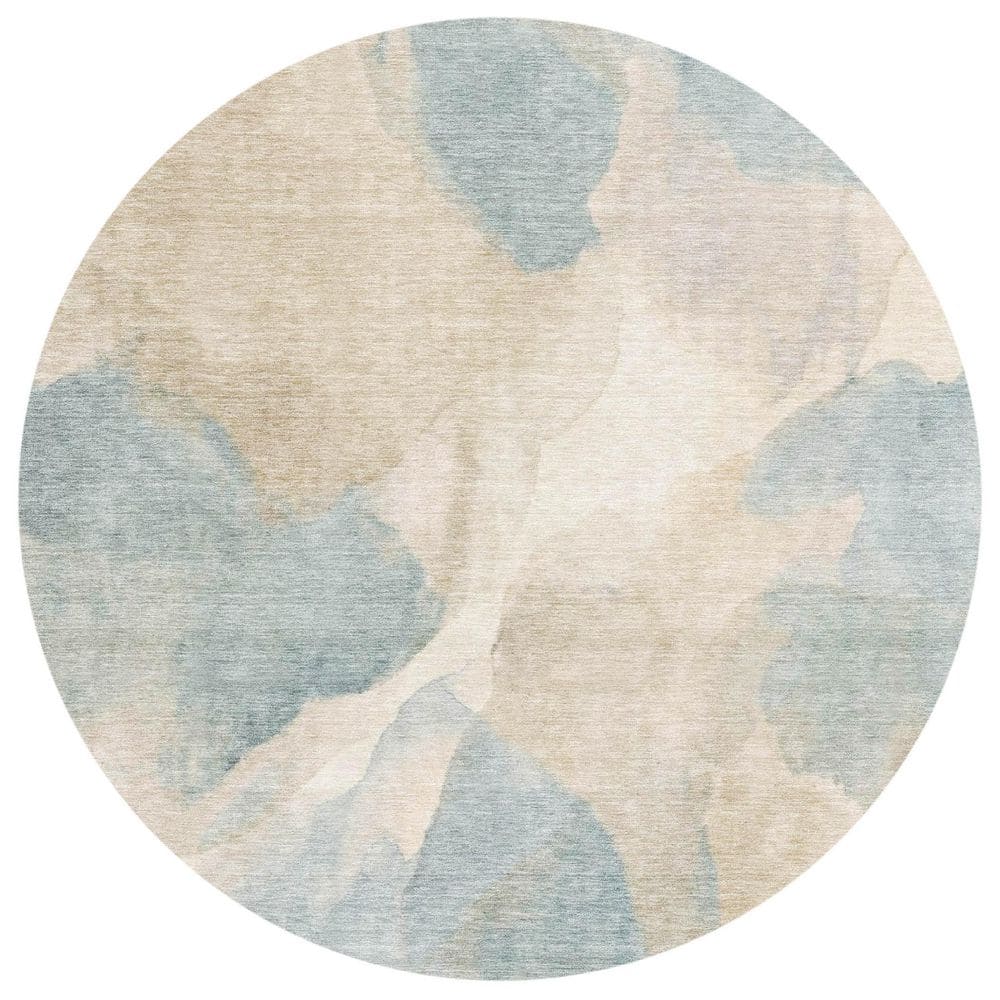 Chantille Machine Washable Indoor/Outdoor Abstract ACN2969 Linen 8 ft. x 8 ft. Round Rug price history on PriceWatchPro