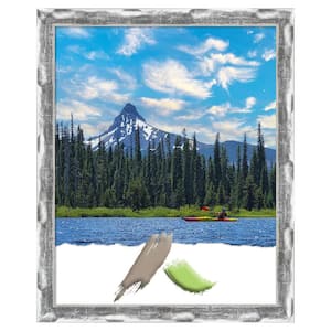 Scratched Wave Opening Size 16 in. x 20 in. Chrome Picture Frame