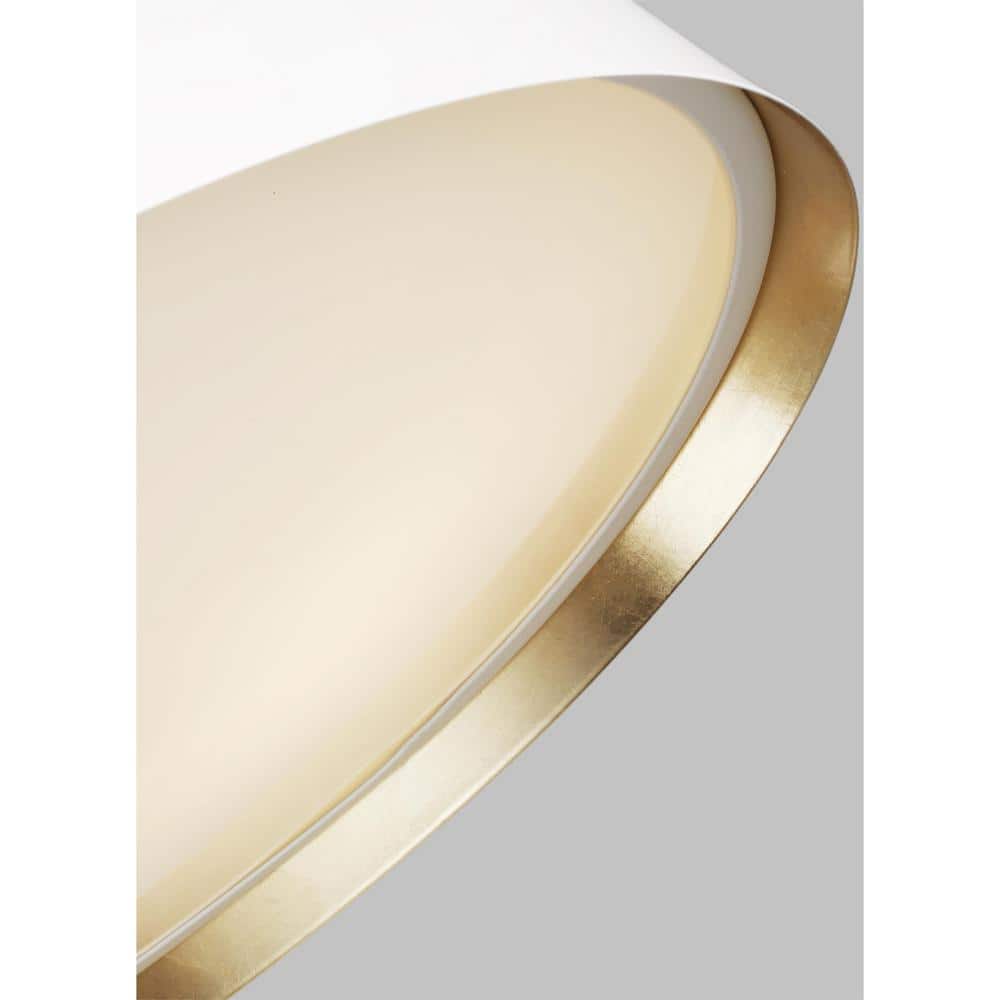 Ellen DeGeneres Asher Matte White and Gold 4-Light Flush Mount