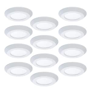 4 in. 2700K-5000K Selectable CCT Surface Integrated LED Downlight White Recessed Light with Round Trim, (12-Pack)