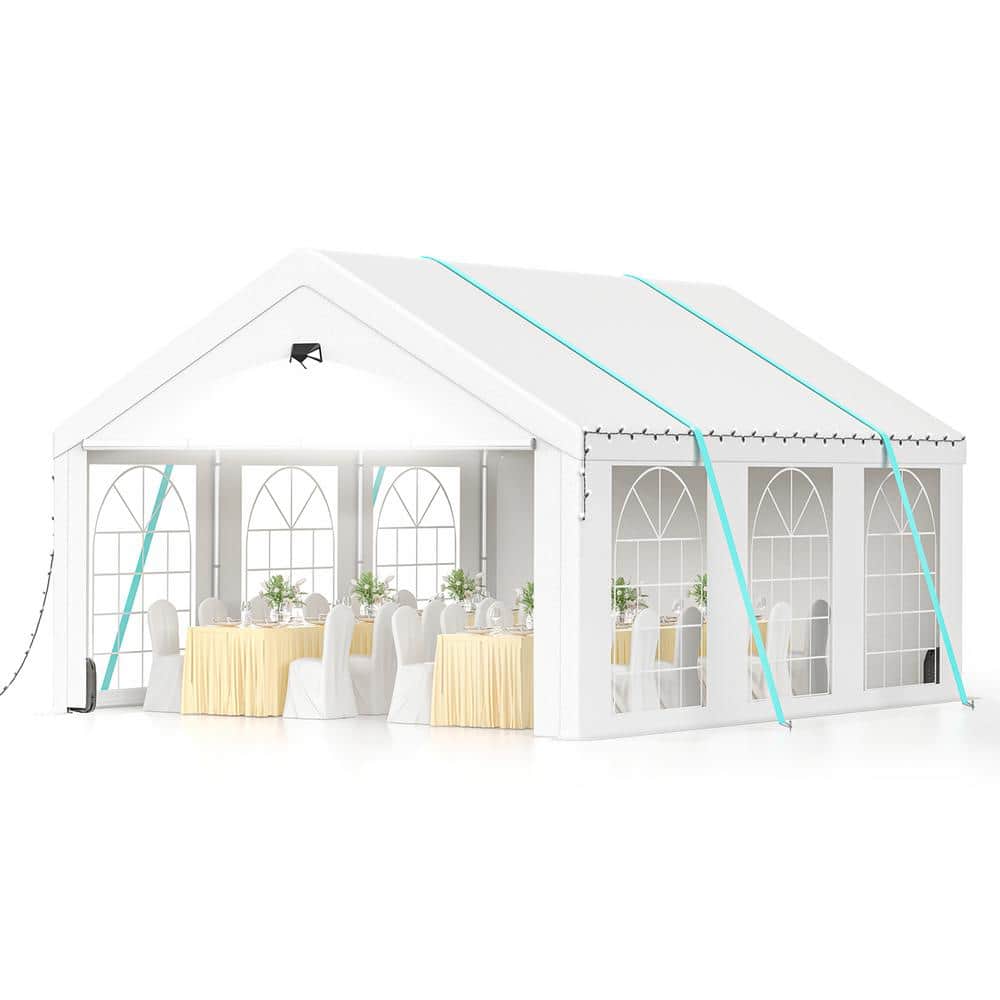 White 10x20 ft Heavy Duty Outdoor Canopy Tent with Sidewalls