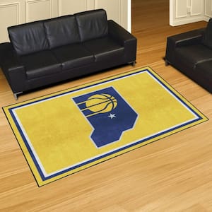 Indiana Pacers Yellow 5 ft. x 8 ft. Plush Area Rug