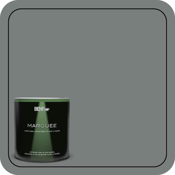 BEHR MARQUEE 1 qt. #PPU25-18 Shutter Gray Semi-Gloss Enamel Exterior Paint & Primer
