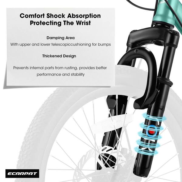Unbranded - 20 in. Mountain Bike, Steel Frame Bicycle with 7 Speed in Green for Ages 8-12