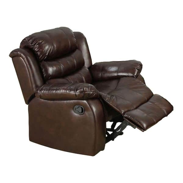 Furniture of America Berkshire Dark Brown Leatherette Recliner