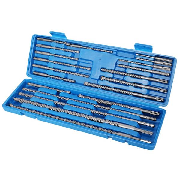 Steel Drill Bit Set (20-Piece) Impact Hammer with Storage Case in
