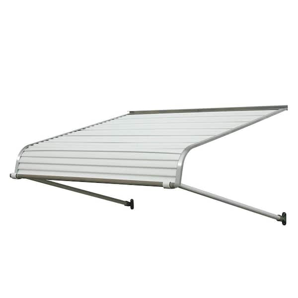 NuImage Awnings 4.5 ft. 1100 Series Door Canopy Aluminum Fixed Awning (16 in. H x 42 in. D) in White