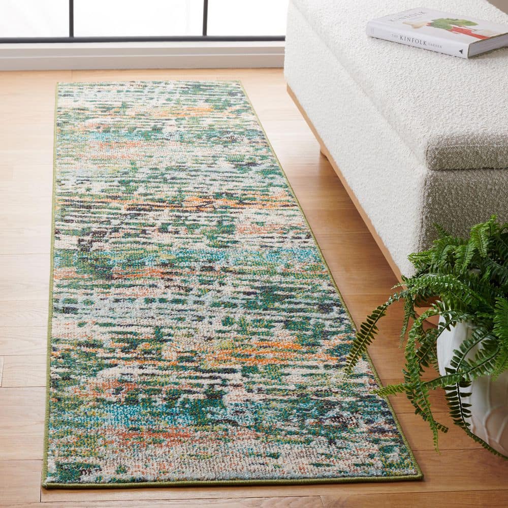 Madison 2 ft. x 8 ft. Green/Rust Striped Abstract Runner Rug price history on PriceWatchPro