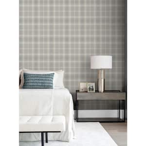 Argos Grey Blue Tailor Plaid Vinyl Peel and Stick Wallpaper Roll (Covers 31.35 sq. ft.)