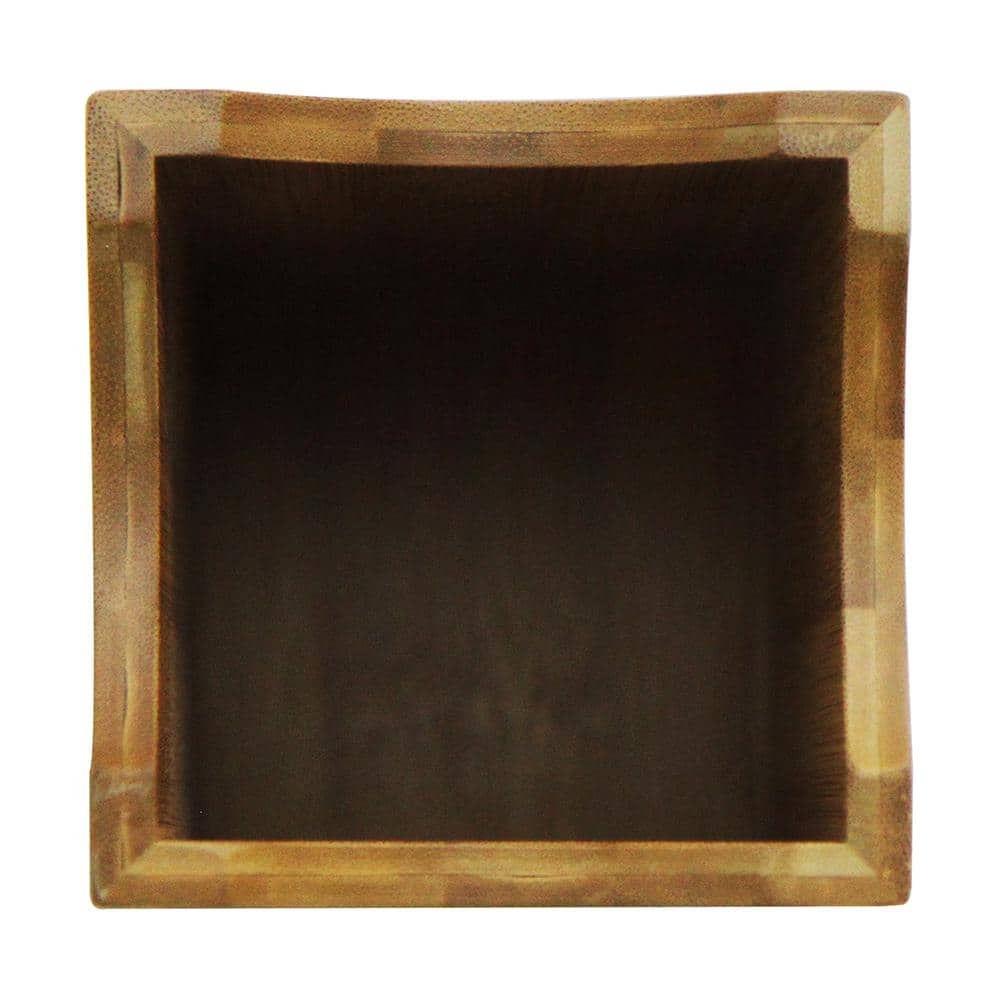 Eco-Friendly Bamboo Square Utensil Holder, 5x7 Inches