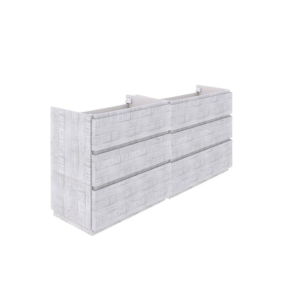 Fresca Formosa 70 in. Freestanding Double Bath Vanity Cabinet without Top in Rustic White